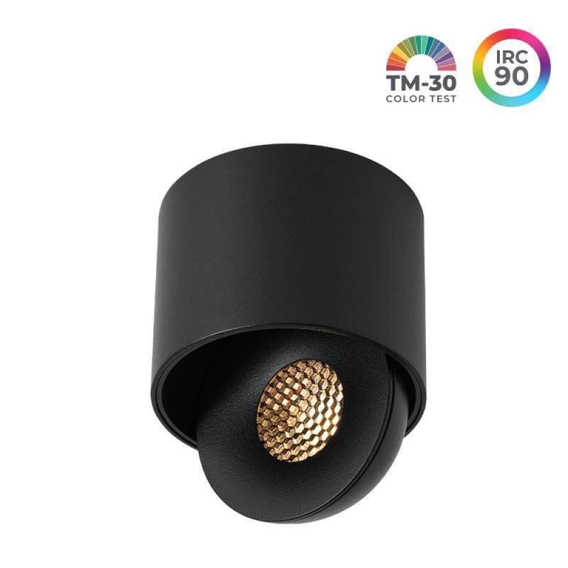 Spot de Sobrepor Nordecor SKEL Redondo LED Preto 7 watts 36º 3000K IRC90 Ø78x57mm 80076