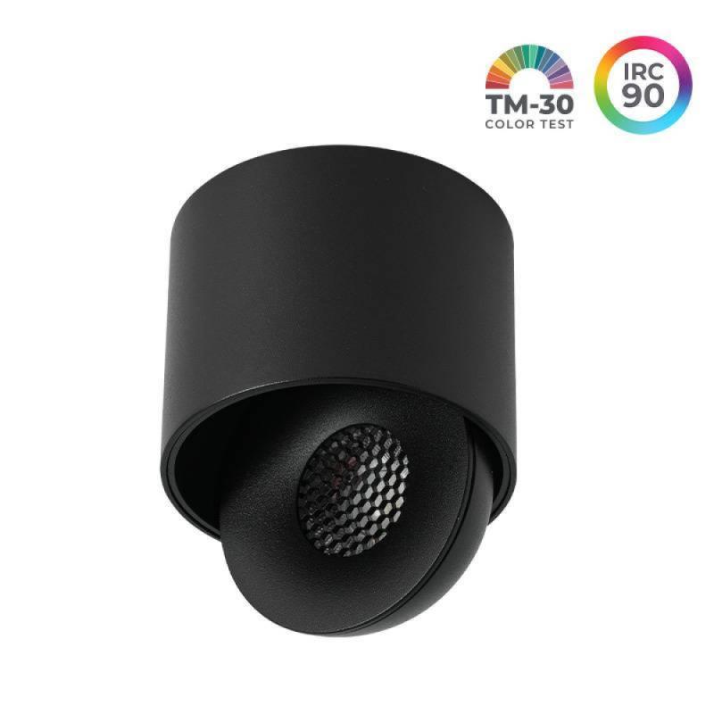 Spot de Sobrepor Nordecor SKEL Redondo LED Preto 7 watts 36º 3000K IRC90 Ø78x57mm 80076