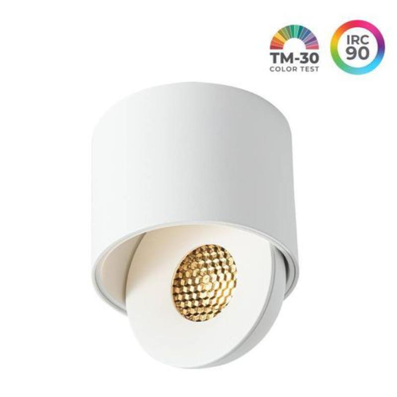 Spot de Sobrepor Nordecor SKEL Redondo LED Branco 7 watts 36º 3000K IRC90 Ø78x57mm 80075