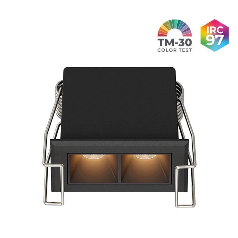 Spot de Embutir Nordecor Powerlux Preto LED 3 watts 36º 3000K IRC97 52x32x40mm 80112