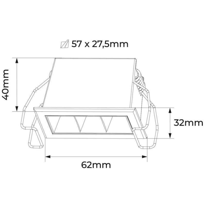 Spot de Embutir Nordecor Powerlux Branco LED 5 watts 36º 3000K IRC97 62x32x40mm 80113