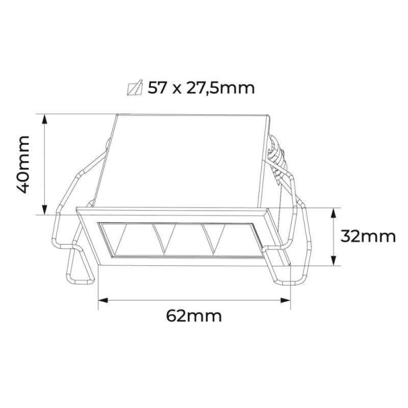Spot de Embutir Nordecor Powerlux Branco LED 5 watts 36º 3000K IRC97 62x32x40mm 80114 