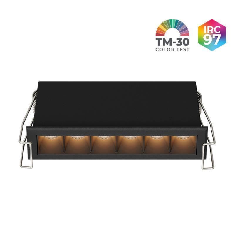 Spot de Embutir Nordecor Powerlux Preto LED 8 watts 36º 3000K IRC97 109x32x40mm 80118