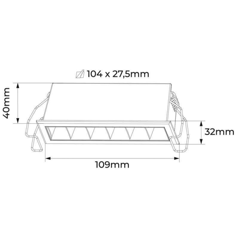 Spot de Embutir Nordecor Powerlux Preto LED 8 watts 36º 3000K IRC97 109x32x40mm 80118