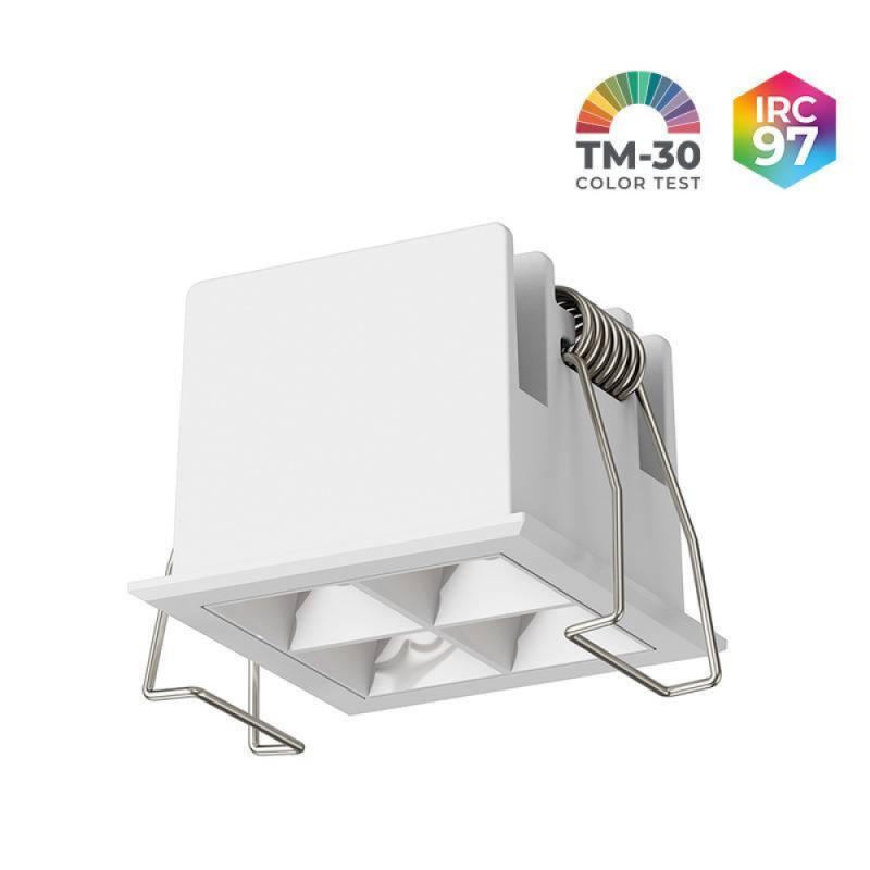 Spot de Embutir Nordecor Powerlux Branco LED 7 watts 36º 3000K IRC97 52x52x40mm 80122