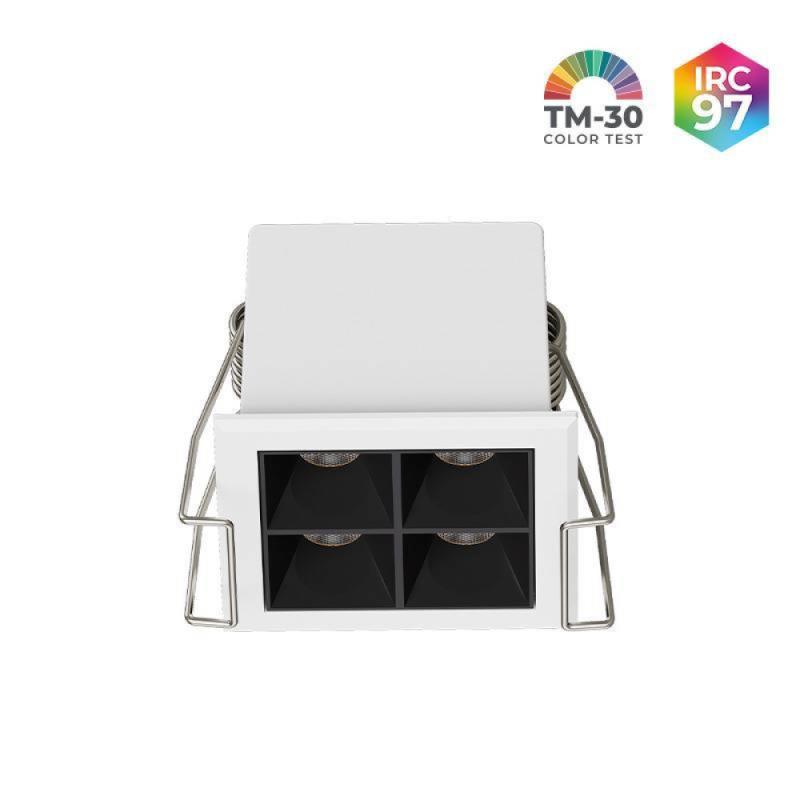 Spot de Embutir Nordecor Powerlux Branco e Preto LED 7 watts 36º 3000K IRC97 52x52x40mm 80123 