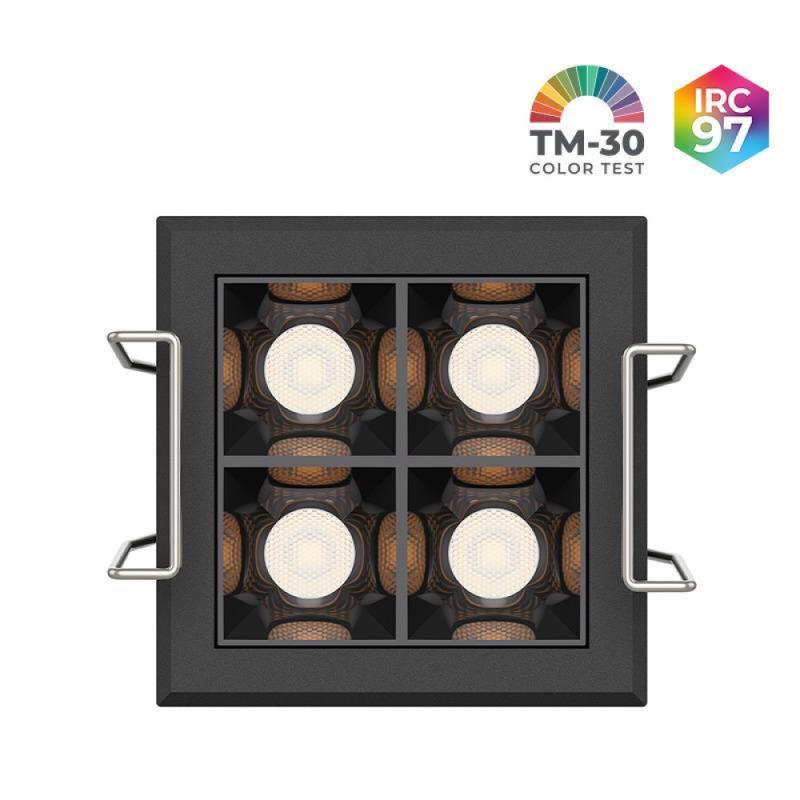 Spot de Embutir Nordecor Powerlux Preto LED 7 watts 36º 3000K IRC97 52x52x40mm 80124
