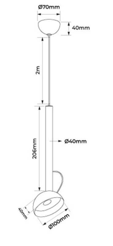 Pendente Nordecor Mond LED Branco 5 watts 3000K IRC90 Ø100x206mm Cabo 2 metros 90056 