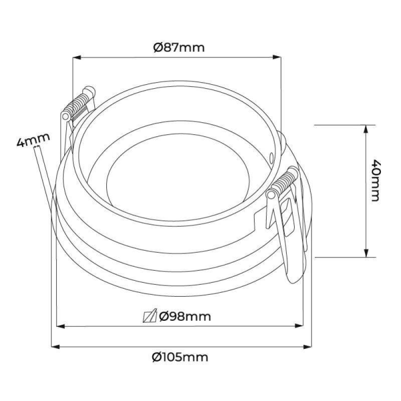Spot de Embutir Nordecor Loyo Pro Redondo AR70 Alumínio Branco Ø105x40mm 80029