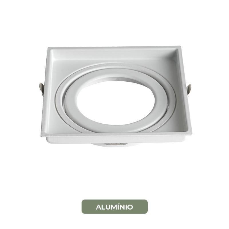 Spot de Embutir Nordecor Loyo Pro Quadrado PAR30 Alumínio Branco 155x155x40mm 80039