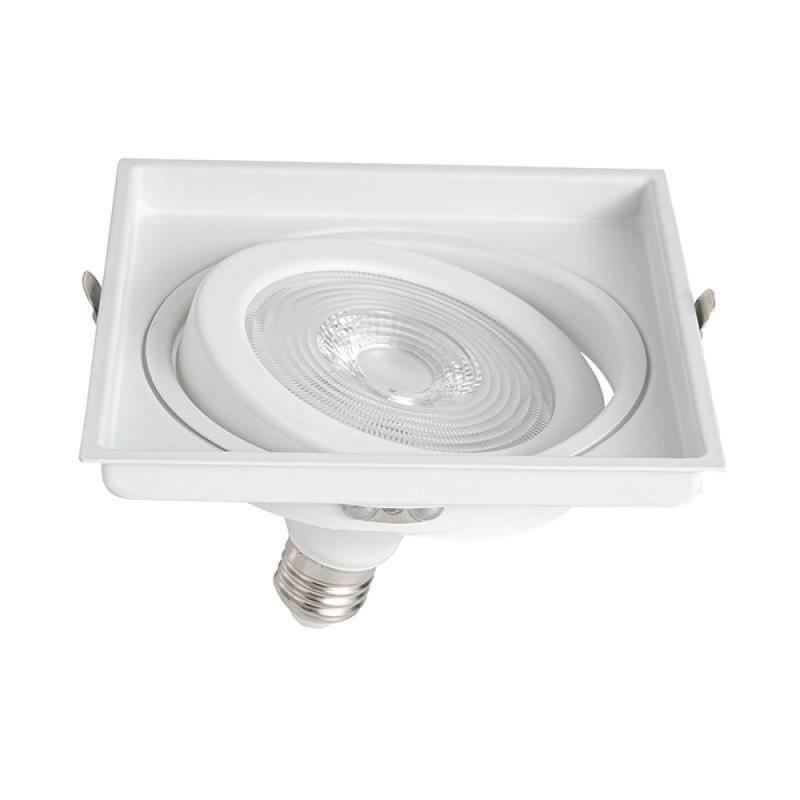 Spot de Embutir Nordecor Loyo Pro Quadrado PAR30 Alumínio Branco 155x155x40mm 80039