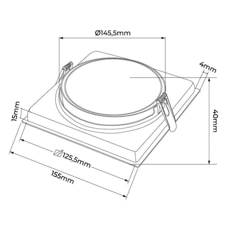 Spot de Embutir Nordecor Loyo Pro Quadrado PAR30 Alumínio Branco 155x155x40mm 80039