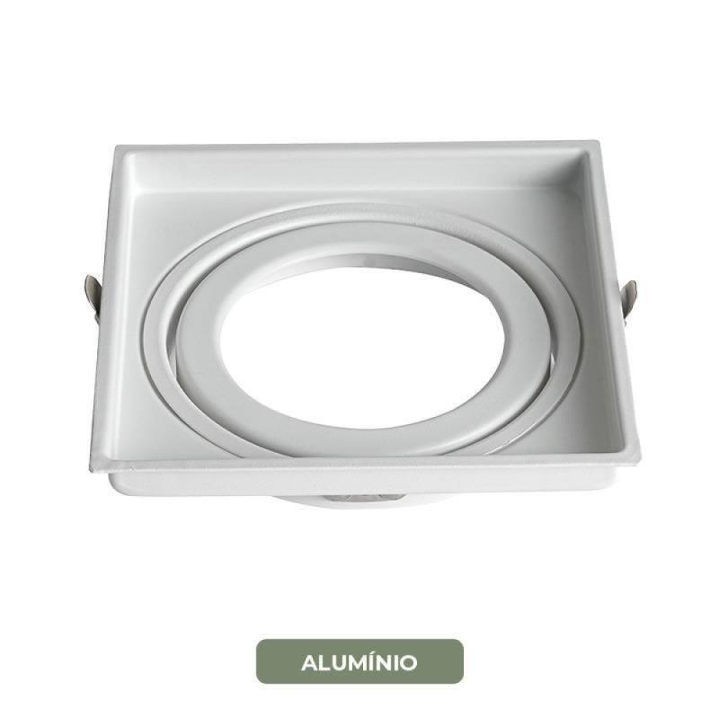 Spot de Embutir Nordecor Loyo Pro Quadrado AR111 Alumínio Branco 155x155x40mm 80043