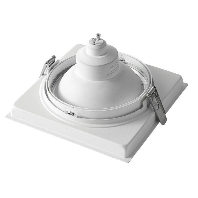 Spot de Embutir Nordecor Loyo Pro Quadrado AR111 Alumínio Branco 155x155x40mm 80043
