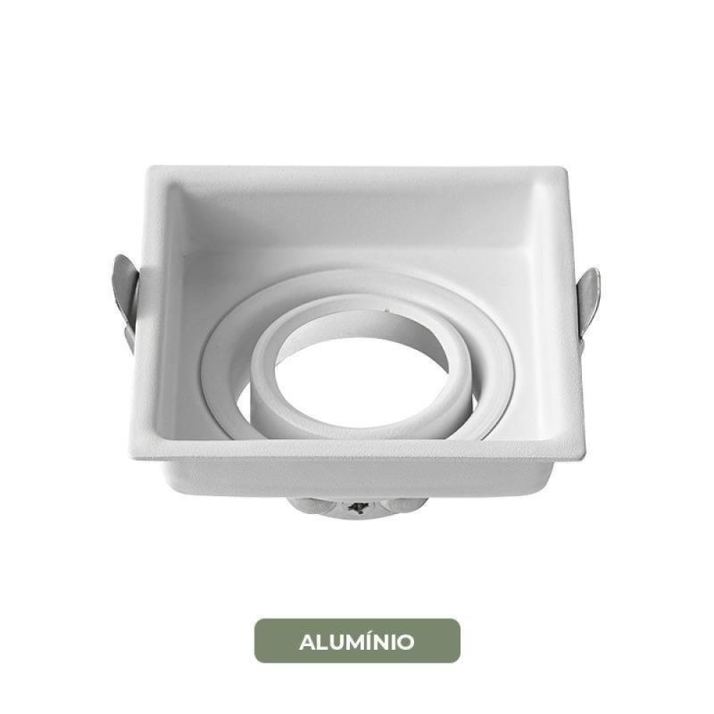 Spot de Embutir Nordecor Loyo Pro Quadrado MR11 Alumínio Branco 74x74x40mm 80033