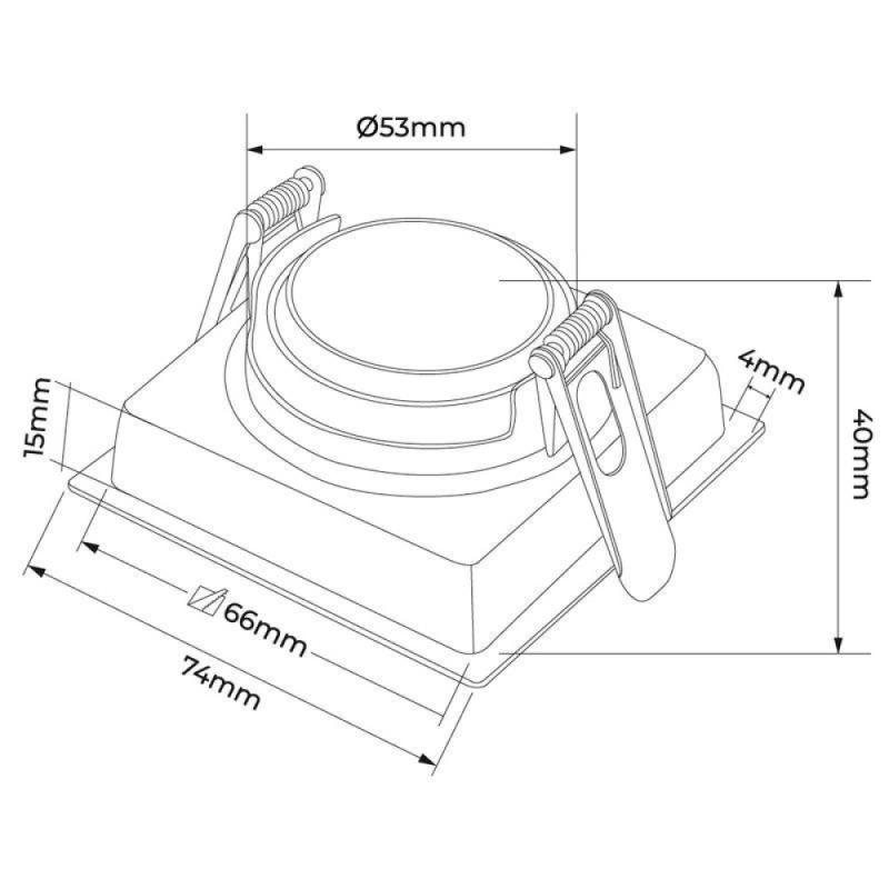 Spot de Embutir Nordecor Loyo Pro Quadrado MR11 Alumínio Branco 74x74x40mm 80033