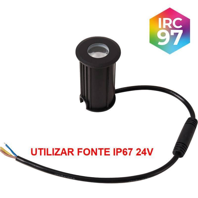 Embutido de Solo Nordecor Mies 2 watts 2700K 24V IRC97 24° IP67 Preto Ø52x80mm 6617 PREN