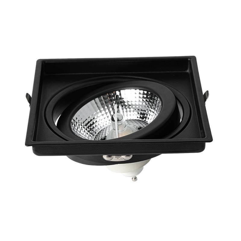 Spot de Embutir Nordecor Loyo Pro Quadrado AR111 Alumínio Preto 155x155x40mm 80044