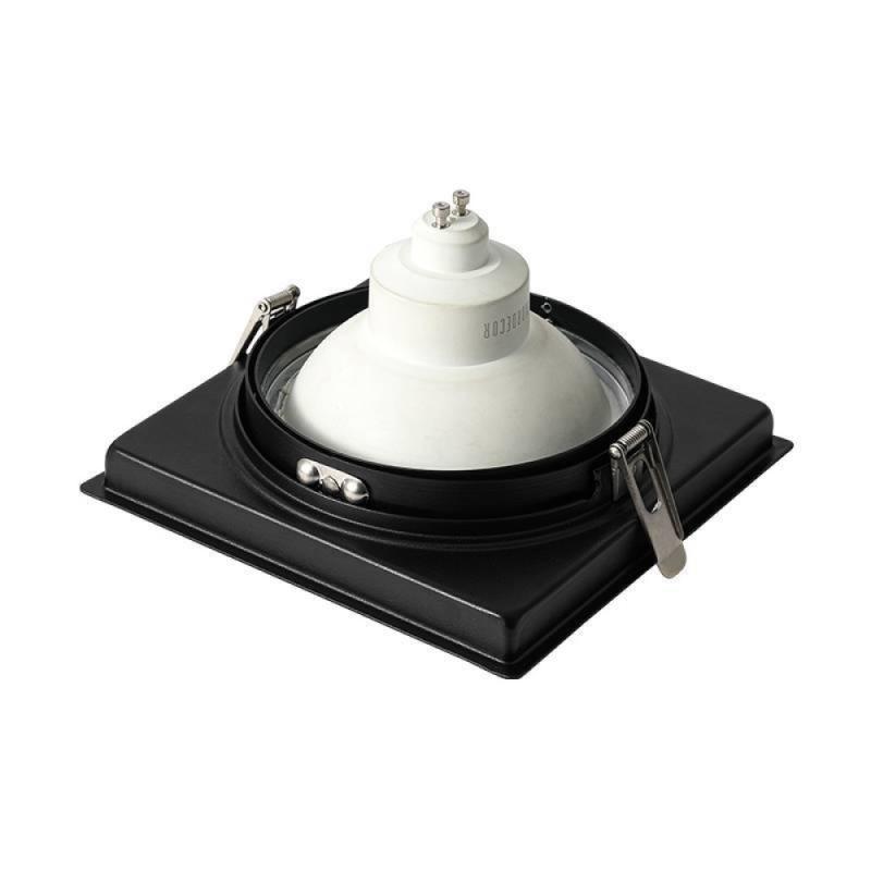 Spot de Embutir Nordecor Loyo Pro Quadrado AR111 Alumínio Preto 155x155x40mm 80044