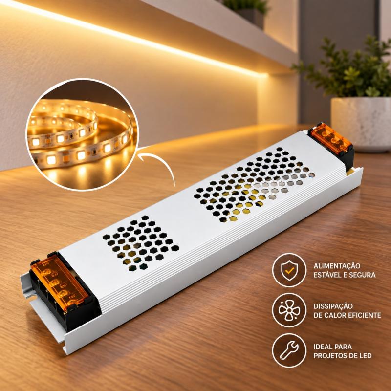Fonte 24V Nordecor 6,25A 150 watts Bivolt IP20 7072
