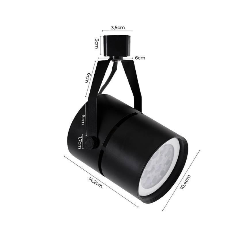 Spot para Trilho Nordecor Classic Preto PAR30 E27 (CDMR) Ø102x142mm 6319 PREN