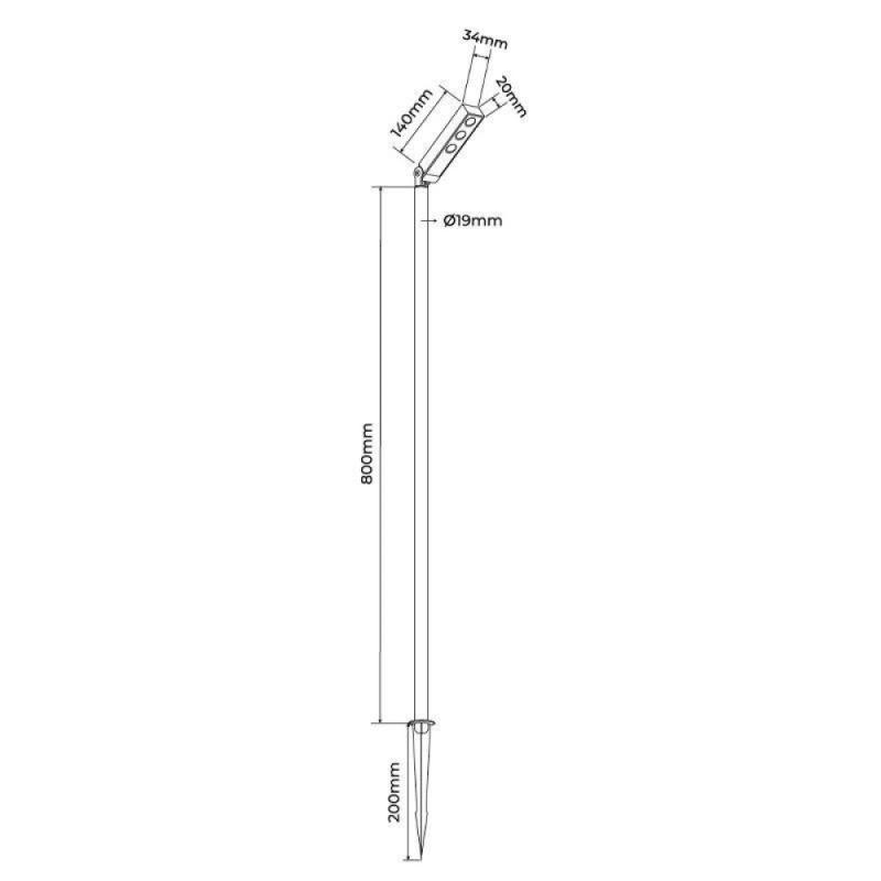 Luminária Nordecor STAK LED 6 watts 3000K IP65 Preto 800mm 80080