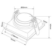 Spot de Embutir Nordecor Loyo Pro Quadrado PAR20 Alumínio Preto 111x111mm 80038