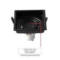 Spot de Embutir Nordecor Loyo Pro Quadrado PAR20 Alumínio Preto 111x111mm 80038
