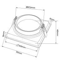 Spot de Embutir Nordecor Loyo Pro Quadrado AR70 Alumínio Branco 111x111mm 80041