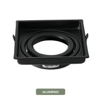 Spot de Embutir Nordecor Loyo Pro Quadrado AR70 Alumínio Preto 111x111mm 80042