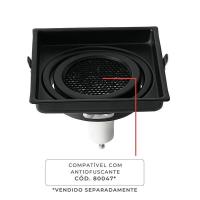 Spot de Embutir Nordecor Loyo Pro Quadrado AR70 Alumínio Preto 111x111mm 80042