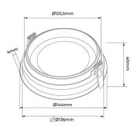Spot de Embutir Nordecor Loyo Redondo PAR30 Alumínio Preto Ø136mm 80028