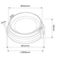 Spot de Embutir Nordecor Loyo Pro Redondo AR111 Alumínio Branco Ø144mm 80031