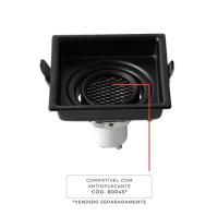 Spot de Embutir Nordecor Loyo Pro Quadrado Mini Dicroica Alumínio Preto 74x74mm 80034