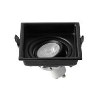 Spot de Embutir Nordecor Loyo Pro Quadrado Mini Dicroica Alumínio Preto 74x74mm 80034