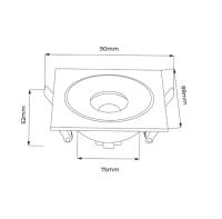 Spot de Embutir Nordecor SKEL Quadrado Preto LED 7 watts 3000K IRC90 90x88x52mm 80074