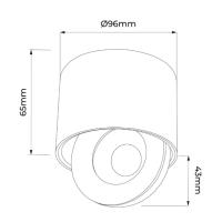 Spot de Sobrepor Nordecor SKEL Preto LED 12 watts 3000K IRC90 Ø96x65mm 80078