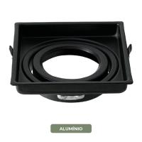 Spot de Embutir Nordecor Loyo Pro Quadrado PAR20 Alumínio Preto 111x111mm 80038