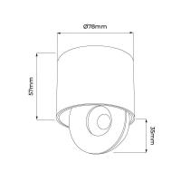 Spot de Sobrepor Nordecor SKEL Redondo LED Branco 7 watts 36º 3000K IRC90 Ø78x57mm 80075
