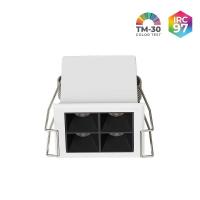 Spot de Embutir Nordecor Powerlux Branco e Preto LED 7 watts 36º 3000K IRC97 52x52x40mm 80123 