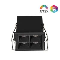 Spot de Embutir Nordecor Powerlux Preto LED 7 watts 36º 3000K IRC97 52x52x40mm 80124