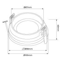 Spot de Embutir Nordecor Loyo Pro Redondo AR70 Alumínio Branco Ø105x40mm 80029