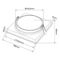 Spot de Embutir Nordecor Loyo Pro Quadrado PAR30 Alumínio Branco 155x155x40mm 80039