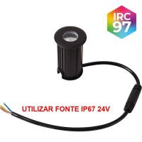 Embutido de Solo Nordecor Mies 2 watts 2700K 24V IRC97 24° IP67 Preto Ø52x80mm 6617