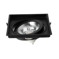 Spot de Embutir Nordecor Loyo Pro Quadrado AR111 Alumínio Preto 155x155x40mm 80044