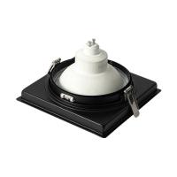 Spot de Embutir Nordecor Loyo Pro Quadrado AR111 Alumínio Preto 155x155x40mm 80044