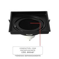 Spot de Embutir Nordecor Loyo Pro Quadrado AR111 Alumínio Preto 155x155x40mm 80044