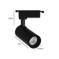 Spot para Trilho Nordecor Nize 10 watts 3000K 35° Preto Ø47x110x165mm Bivolt 6477 PREN