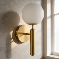 Arandela Skylight Basic Dourado e Vidro Leitoso 1L G9 25 watts Ø150X330X200mm SKY-3123AR-DO PREN