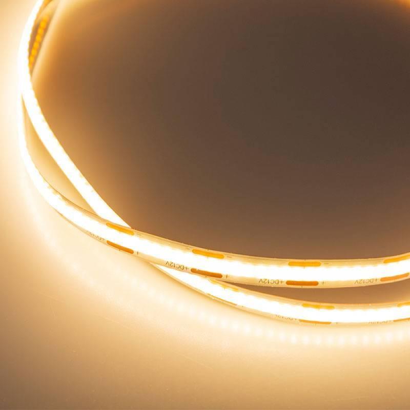 Fita de Led Nordecor 12V Cob 512 Leds/mt 12w/mt IP20 3000K 8mm (Rolo 5 metros) 7054 PREN